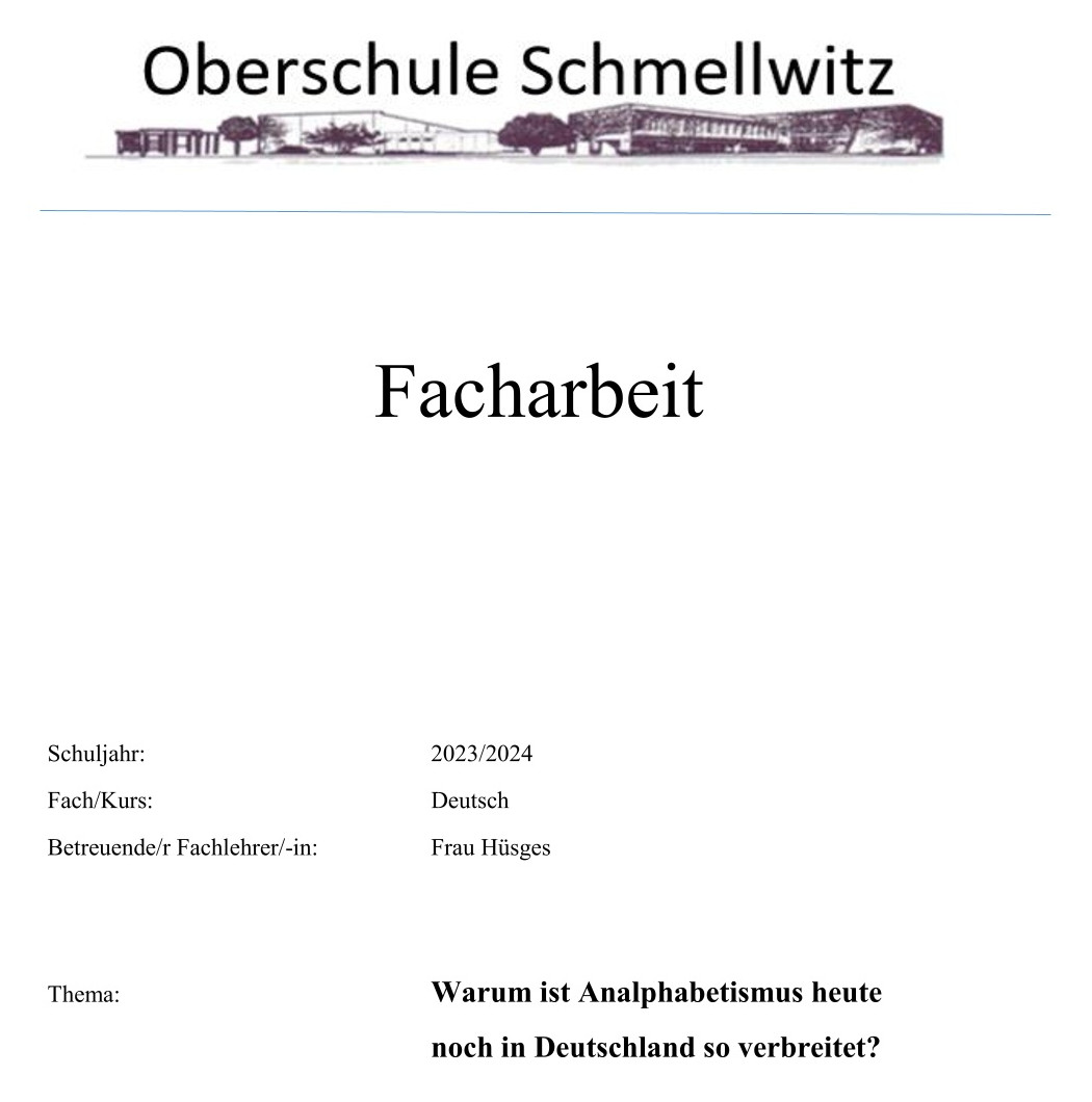 Analphabetismus Facharbeit